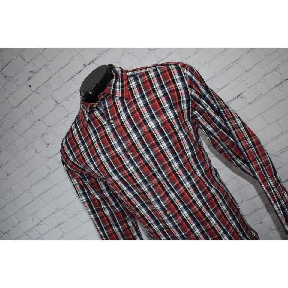 Camisa de franela Mountain Khakis para hombre talla grande roja azul cuadros algodón Foto 3 de 4