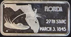 Florida 27th United State Hamilton Mint Rare  Bullion-0.999 Silver 1 Oz Art Bar