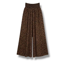 Sienna Sky Leopard Print Wide Leg Smocked Waist Pants – XS