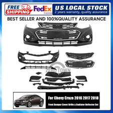 Front Bumper Cover Upper Lower Grille Grill For 2016-2018 Chevrolet Chevy Cruze Front Bumper Cover Upper Lower Grille Grill For 2016-2018 Chevrolet Chevy Cruze