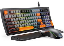 Gaming Keyboard Mouse Combo RGB Quiet Membrane Anti-Ghosting 3200 DPI