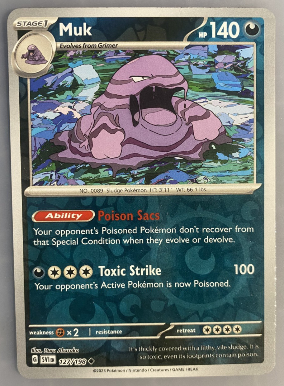 Muk Uncommon Reverse Holo Scarlet & Violet Base Set 127/198 NM Pokemon TCG 2023