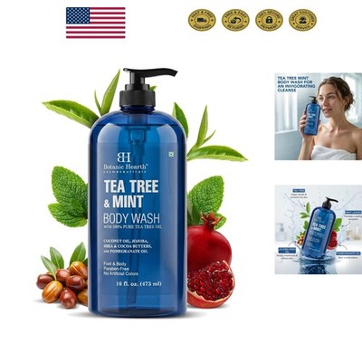 Refreshing Tea Tree & Mint Body Wash - 16 Fl Oz | Gentle Hydrating Cleanser