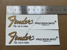 2Pcs FENDER PRECISION BASS Guitar Headstock Waterslide Stickers Decals