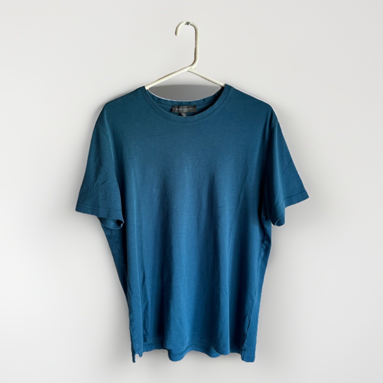 Robert Barakett T Shirt Mens XL Dark Teal Pima Cotton Minimalist Tee Crew Neck