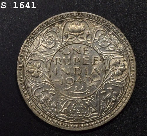 1940 British India One Rupee — photo from the most recent tracked eBay sale