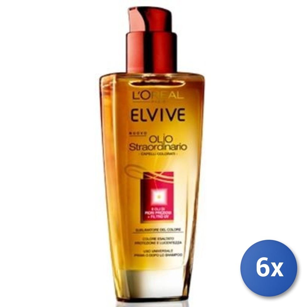 Bundle 6x Elvive Olio Straordinario Capelli Colorati 100ml - Top Gloss