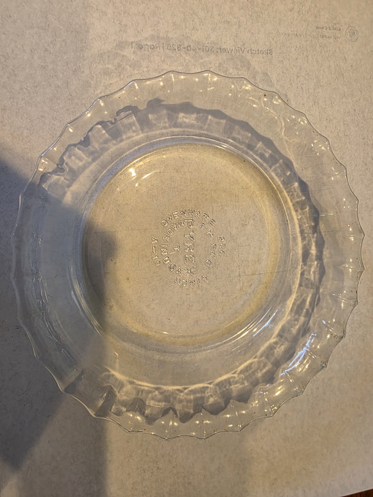 Vintage PYREX Mini Pie Tart Plate Pan 206 Scalloped Fluted Edge 6 Inch Clear USA
