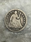 1849 P Seated Liberty Half Dime- Philadelphia, Normal Date, VG