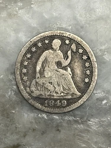 1849 P Seated Liberty Half Dime- Philadelphia, Normal Date, VG