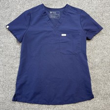 Figs Scrub Top Womens XS Blue Catarina One Pocket V-Neck Shirt Medical Nurse