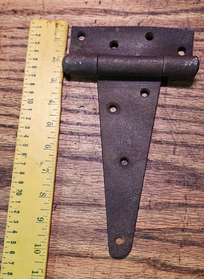 Par de dobradiças antigo vintage rústico primitivo metal porta celeiro - Imagem 2 de 4