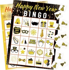 Fancy Land New Year Bingo Game for Kids 24 Players Holiday Party Game Supplies N