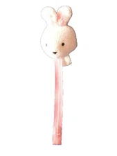 Carters Pink Bunny Rabbit Stuffed Plush Pacifier Clip 