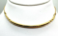 Rare 18k David Yurman Pure Form Choker Necklace Omega bone collar chain back Mod