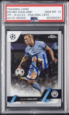 ERLING HAALAND SIGNED AUTOGRAPHED TRADING CARD PSA DNA AUTO GRADE