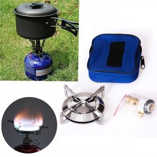 Camping Gas Stove Portable Single Burner Mini Pocket Gas Burner Folding OnePiece
