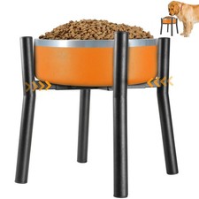 Lifted Dog Bowl Stand - Without Bowls, Single Raise Pet Food Table Adjustable...