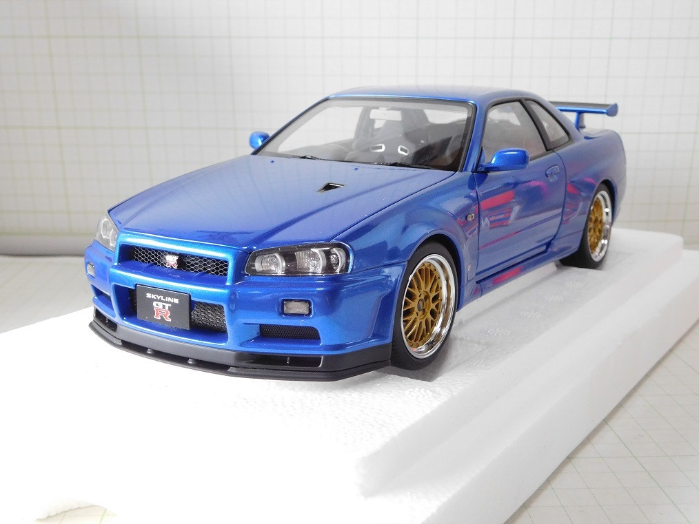 Aa1/18 Nissan Skyline Gt-R R34 V Spec Ii Bayside Blue/Bbs Lm Aa1/18 Nissan Skyline Gt-R R34 V Spec Ii Bayside Blue/Bbs Lm