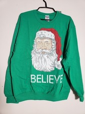 SANTA CLAUS Sweatshirt Ugly Christmas Sweater Party Men's / Unisex Size Large