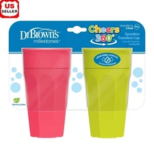 Spoutless 360 Sippy Cup Toddlers Easy Grip Leak Proof Transition Training New