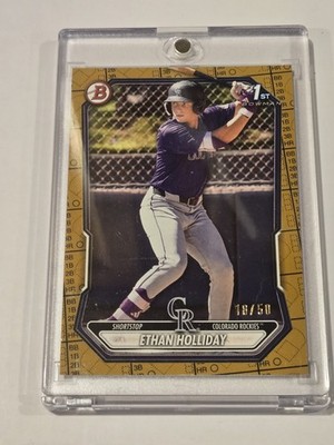 2026 Bowman Ethan Holiday 1st Bowman Gold Pattern /50 - Paper
