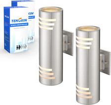2 Pack Outdoor Wall Light,Up down Modern Outdoor Wall Sconce with Stainless Stee
