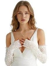 Long Lace Gloves Fingerless Bridal Arm Sleeves Tea Party Gloves Elbow Length