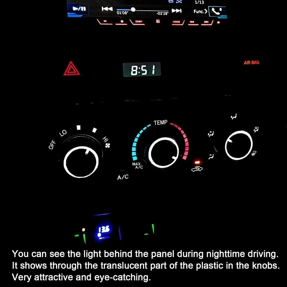 Interruptor de control de aire acondicionado duradero para Toyota Tacoma 2005-2015 auto EE. UU. Foto 4 de 4