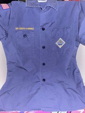 BOY SCOUTS OF AMERICA UNIFORM SHIRT YOUTH MEDIUM BLUE BSA PATCHES