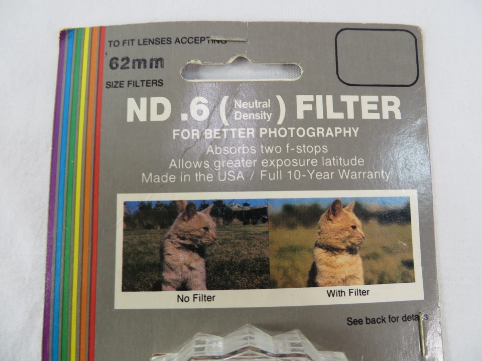 Tiffen 62mm Neutral Density Filter For All Films Glass Lens, New Old Stock - Image 2 of 4