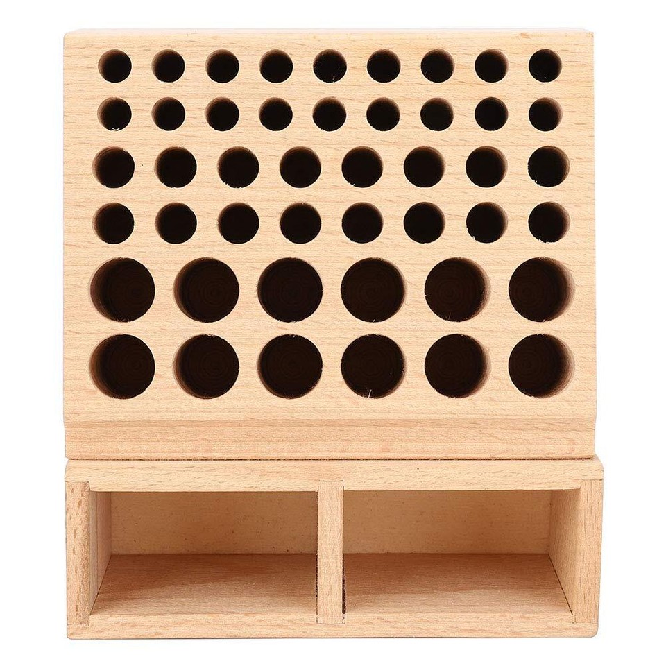 48 Holes Wooden Leather Craft Tool Holder Leather DIY Tool Holder Case