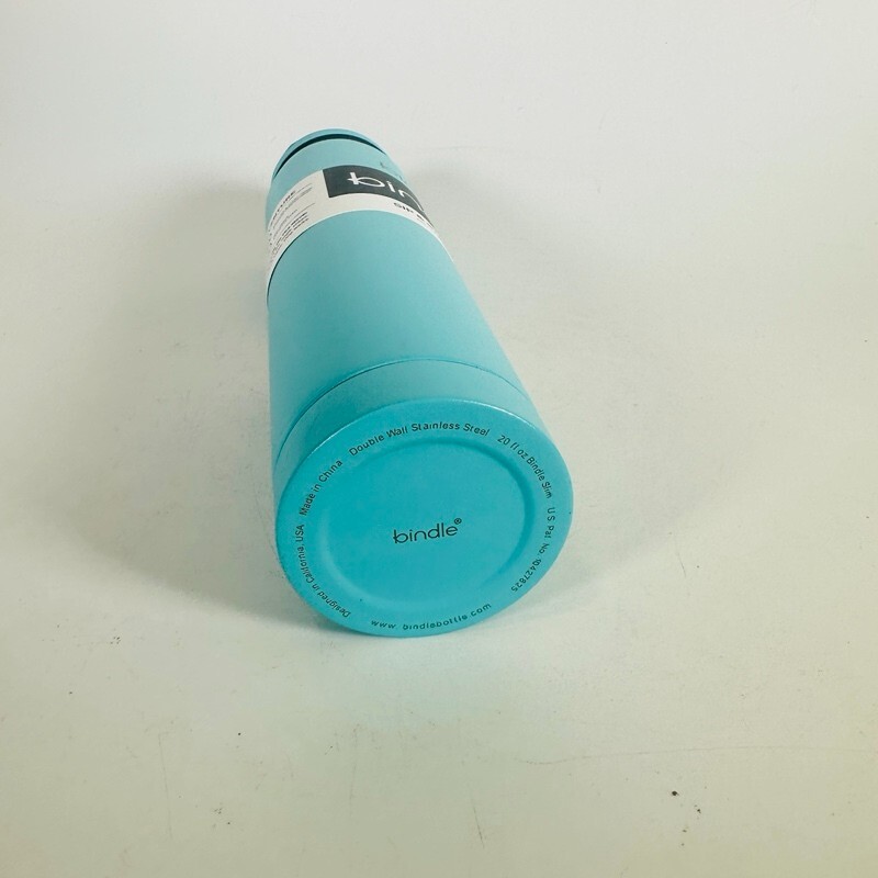 Bindle Sip & Stash AQUA Water Bottle 24oz Bottom Storage Vacuum