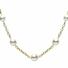 ESTATE AAA SOUTH SEA PEARL 14KT YELLOW GOLD ROUND BY THE YARD TIN CUP NECKLACE