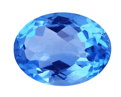 Loose 13mm x 11mm Oval Cut Natural Swiss Blue Topaz Deep Blue Colour 8.50ct