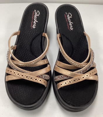 Women s Skechers Cali With Memory Foam 31777 Bronze Beige Lassie Rumbler  10