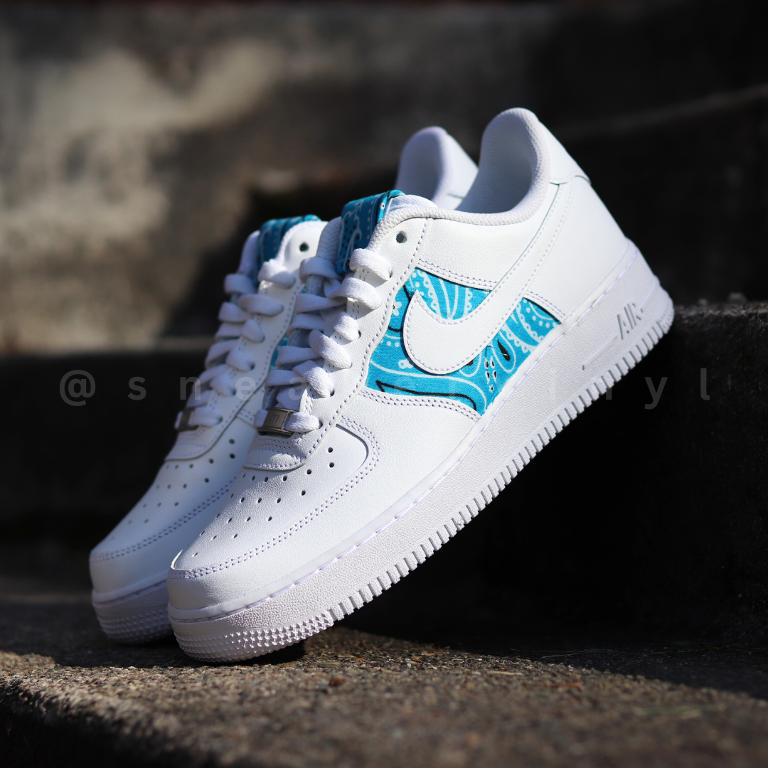 air force ones blue bandana