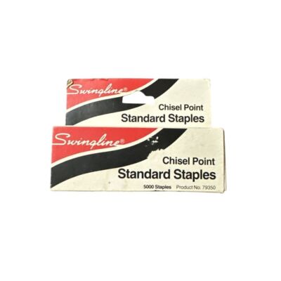 Vintage Swingline Standard Staples No.79350 Red White BlackBox with hanging tab
