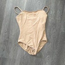 Girl's Beige Tan Capezio Thin Strap Leotard Size Large