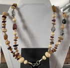 Silver, Wood & Stone Beads Double Strand Necklace with Stone Pendant & Tassel￼ — photo 3