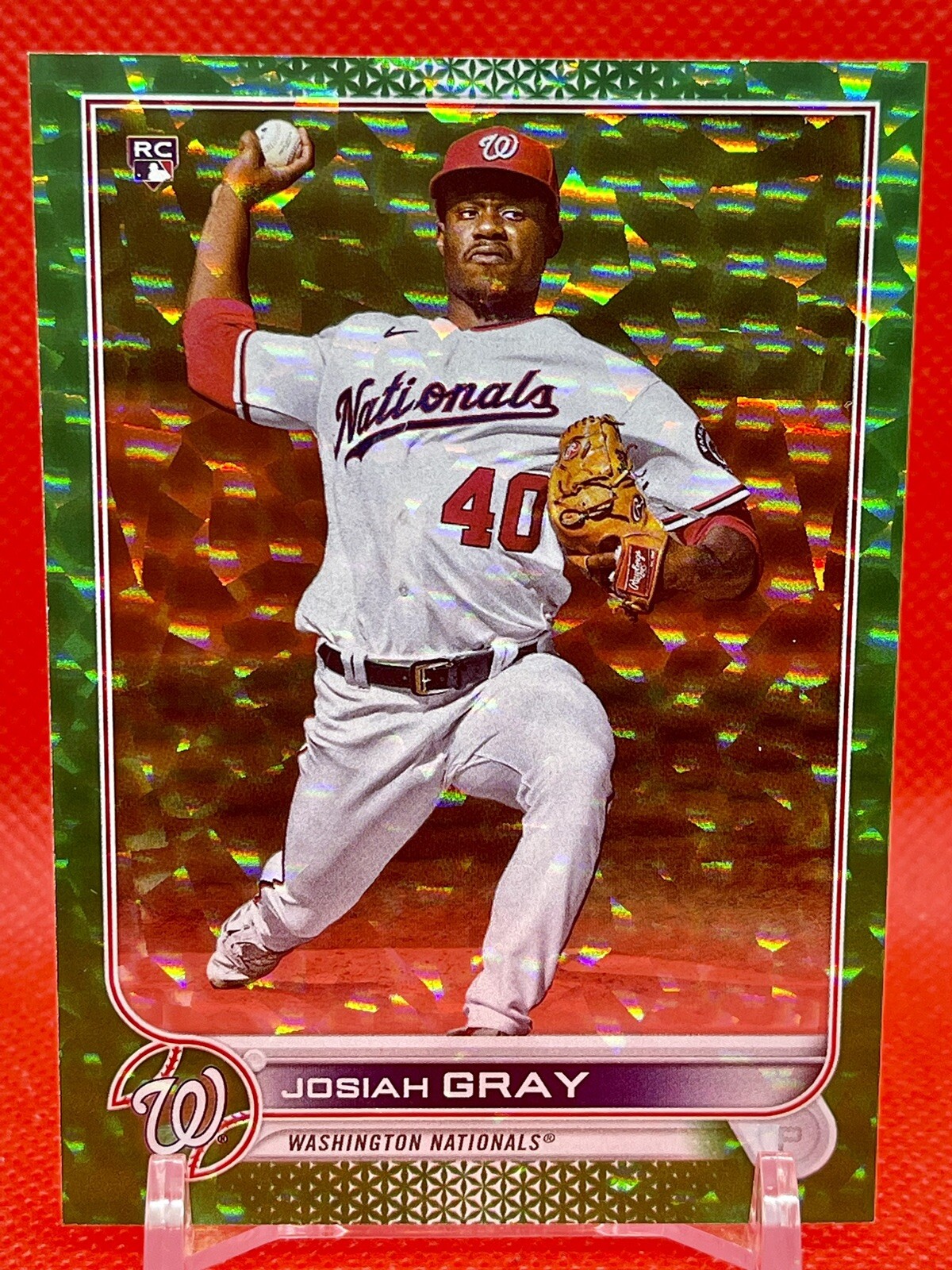 Josiah Gray 2022 Topps Baseball #43 Green Foil 115/499 Nationals RC 🔥🔥🔥