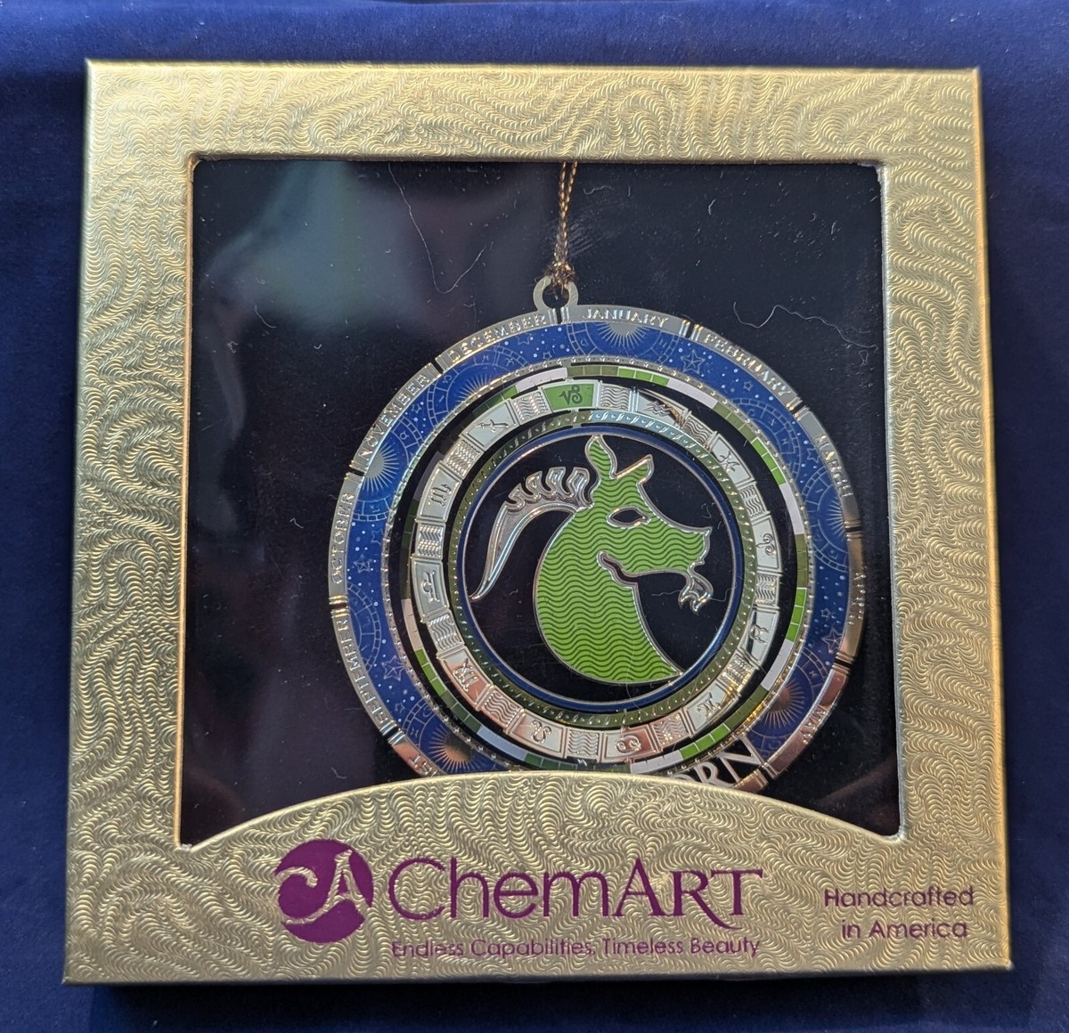 2013 CHEMART CAPRICORN ZODIAC SIGN 52094 24KT GOLD FINISHED BRASS