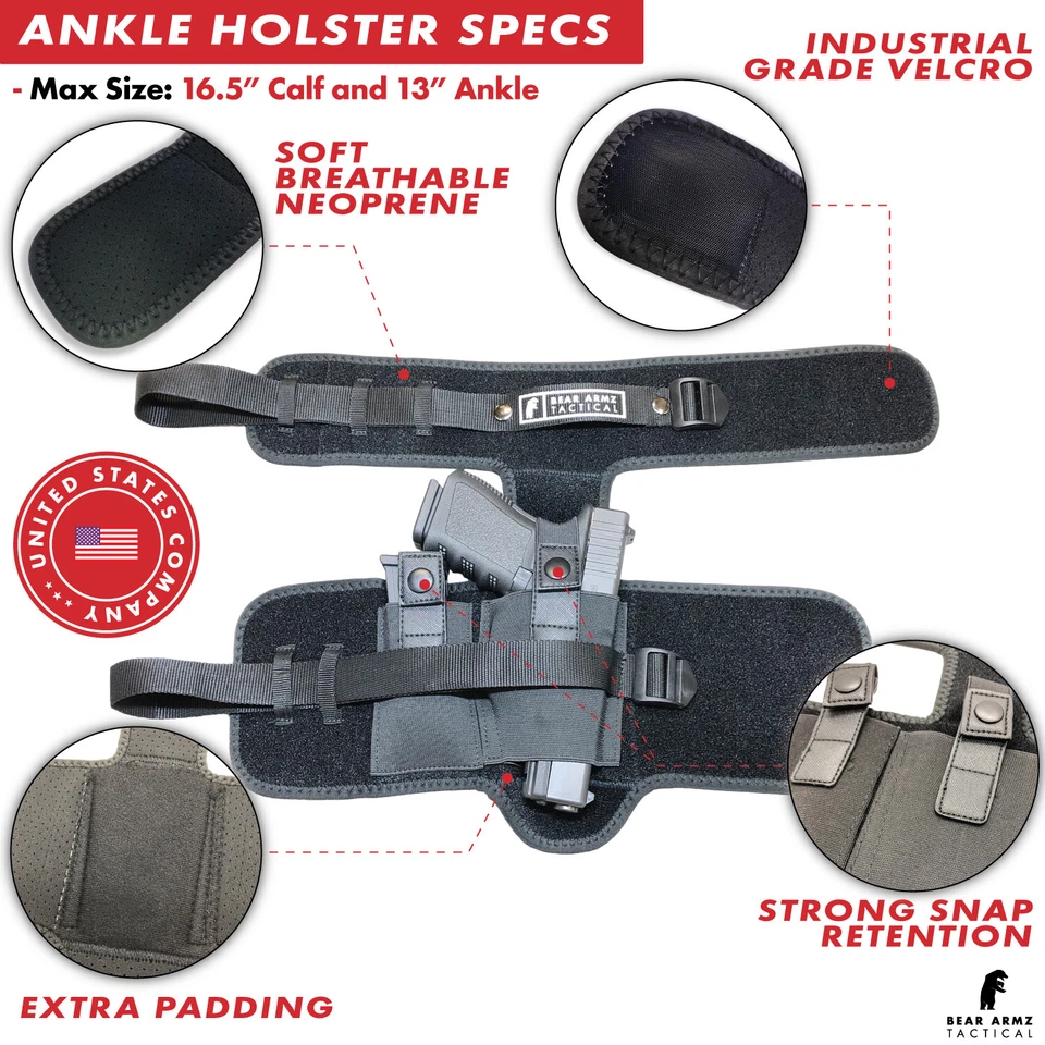 Ankle Holster for Concealed Carry | NEW Design | BUG Gun | Fits All Brands - Image 2 of 4