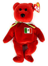 Ty Red Osito Bear Mexico Very Rare Multiple Errors on Swing and Tush Tags 1999