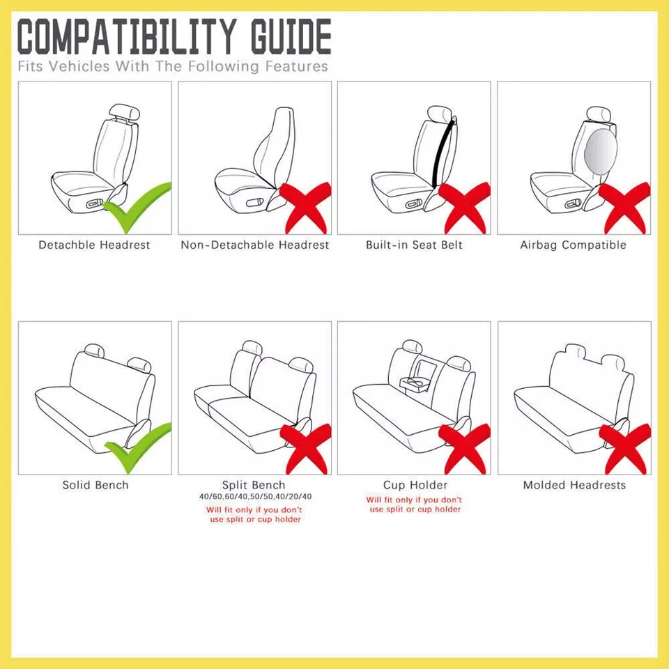 Juego completo de funda de asiento de auto de cuero PU de 5 cojines para Chevrolet HHR 2006-2011 Foto 2 de 4