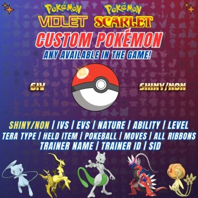 POKÉMON Pokemon Scarlet And Violet - CUSTOM SHINY POKEMON✨ 6IV - Bundles - Same Day🚀
