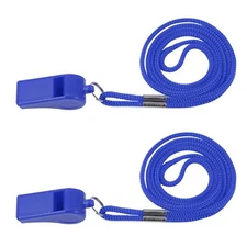 2 Pcs Plastic Whistle with Lanyard for Coaches Referees Officials Sports