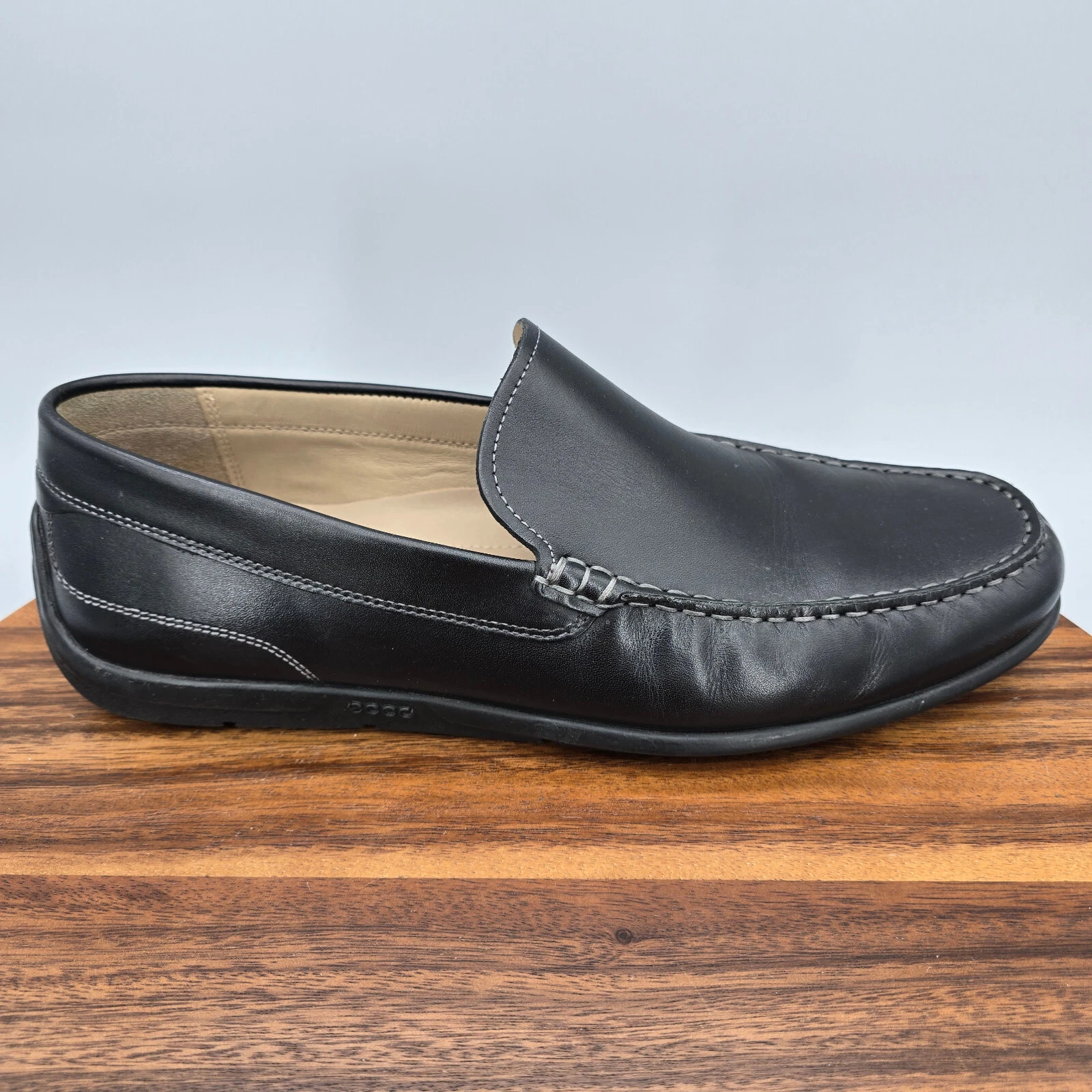 Scarpe da guida Ecco Classic Moc 2.0 uomo 10 44 mocassini slip on in pelle nera