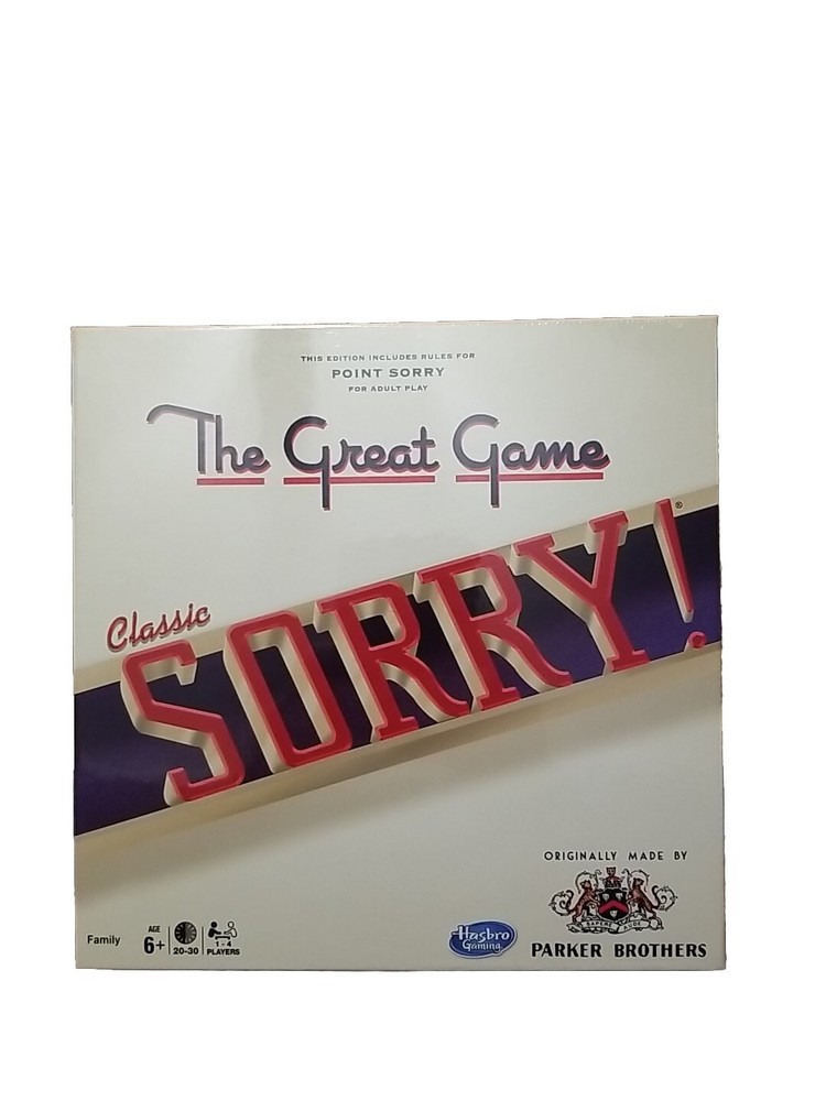 SEALED Classic Sorry Board Game, Includes Rules for Point Sorry & Sorry for 1