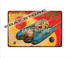 create  JAPANESE YONEZAWA SPACE SCOUT S7 childhood toy retro tin sign plaque
